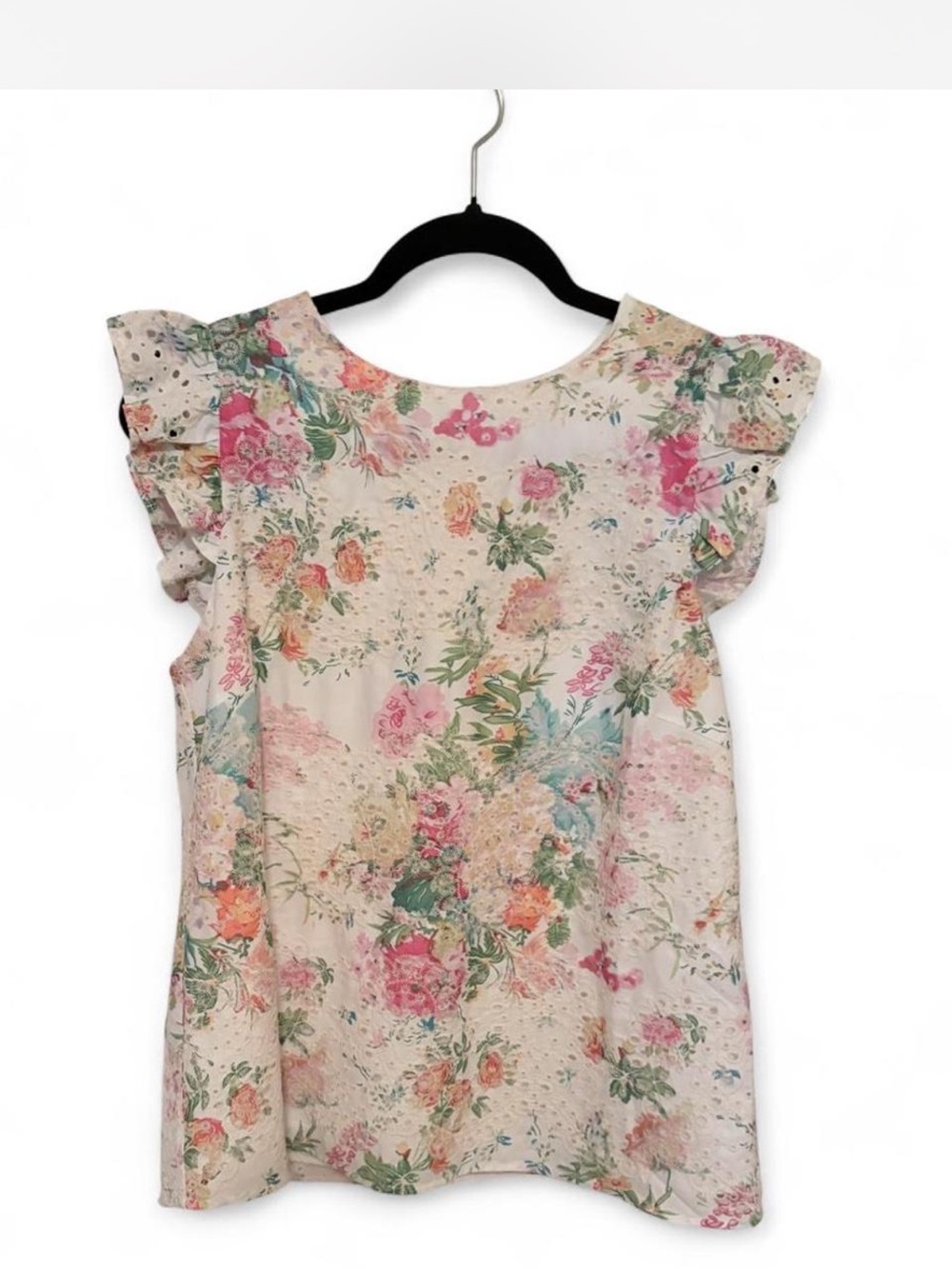 Sugarlips Floral Ruffle Sleeve Top - Pink, Green, Blue